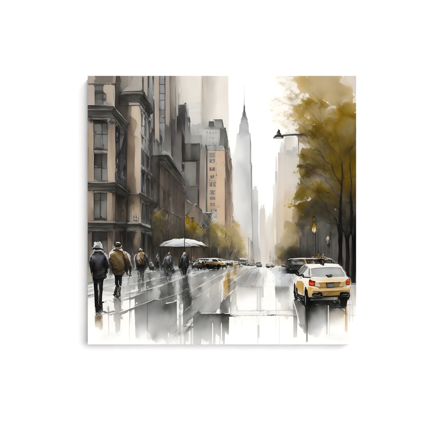 Jour de pluie - Vie à New York InkConceptArt Tableau