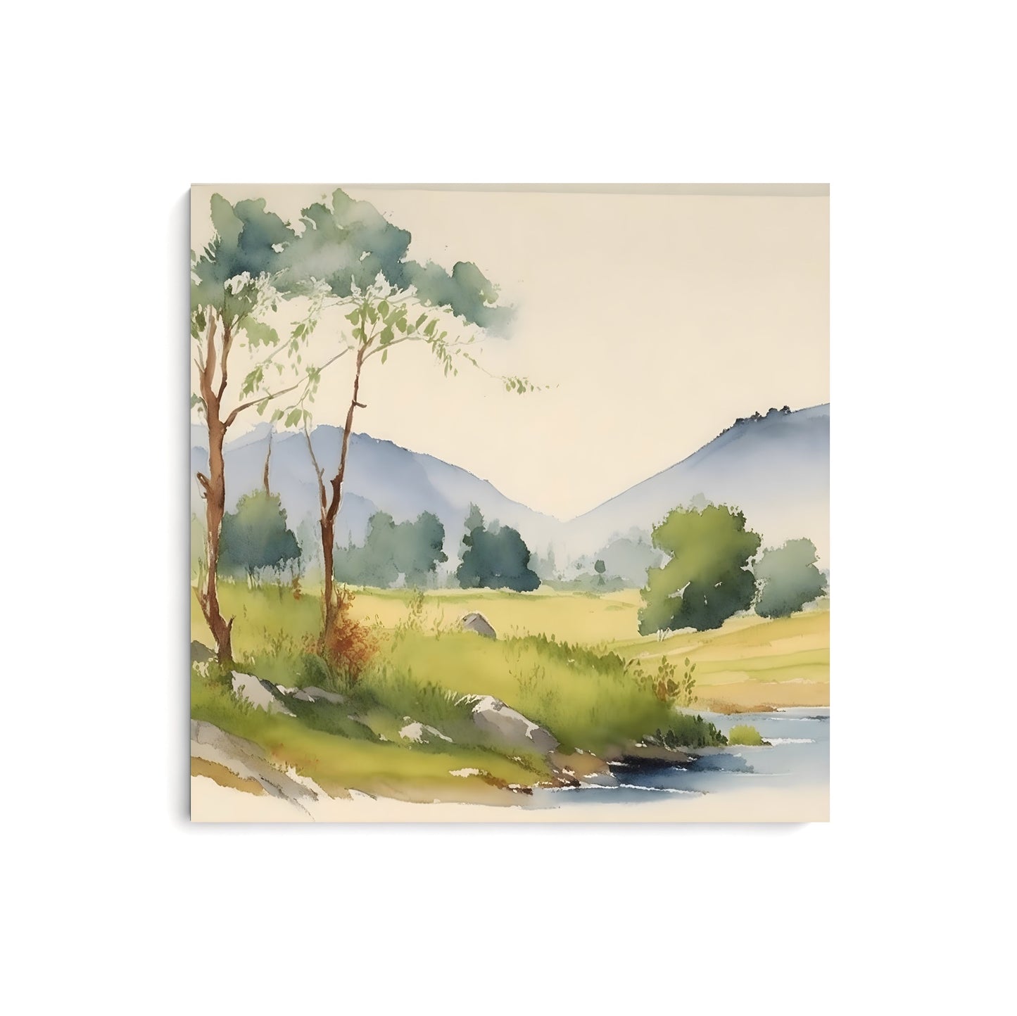 Rhône Printanier - Lac et Paysage InkConceptArt Tableau